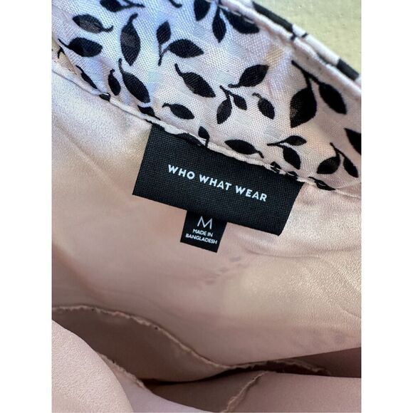 Who What Wear Pink and Black Long Puff Sleeve Ruffle Dress Size Medium or Small - Picture 5 of 6